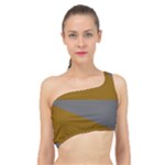 Orange and gray Saw Spliced Up Bikini Top 