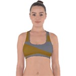 Orange and gray Saw Cross Back Hipster Bikini Top 