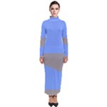 Blue and gray Saw Turtleneck Maxi Dress
