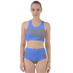 Blue and gray Saw Racer Back Bikini Set