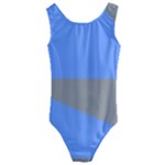 Blue and gray Saw Kids  Cut-Out Back One Piece Swimsuit