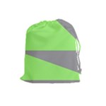 Green and gray Saw Drawstring Pouch (Large)