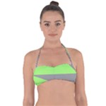 Green and gray Saw Halter Bandeau Bikini Top