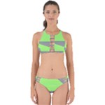 Green and gray Saw Perfectly Cut Out Bikini Set