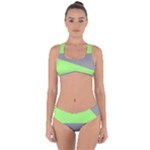 Green and gray Saw Criss Cross Bikini Set