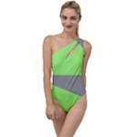 Green and gray Saw To One Side Swimsuit