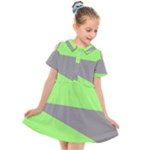 Green and gray Saw Kids  Short Sleeve Shirt Dress