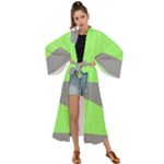 Green and gray Saw Maxi Kimono