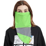 Green and gray Saw Face Covering Bandana (Triangle)