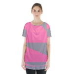 Pink and gray Saw Skirt Hem Sports Top