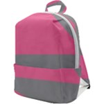 Pink and gray Saw Zip Up Backpack
