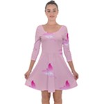 Pink Fairies Quarter Sleeve Skater Dress