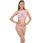Pink Fairies Cross Front Halter Bikini Set