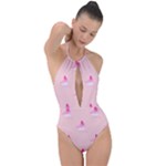 Pink Fairies Plunge Cut Halter Swimsuit