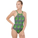 Atomic green High Neck One Piece Swimsuit