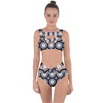 Gray Flowers Bandaged Up Bikini Set 