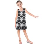 Gray Flowers Kids  Sleeveless Dress