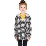 Gray Flowers Kids  Double Breasted Button Coat