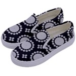 Gray Flowers Kids  Canvas Slip Ons