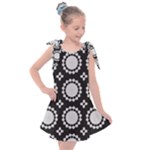 Gray Flowers Kids  Tie Up Tunic Dress