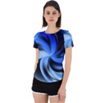 Blue Spin Back Cut Out Sport Tee
