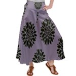 Black Petals Satin Palazzo Pants