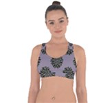 Black Petals Cross String Back Sports Bra