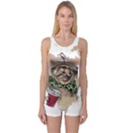 Pug Lover Coffee One Piece Boyleg Swimsuit