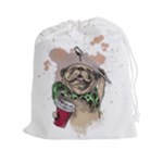 Pug Lover Coffee Drawstring Pouch (2XL)