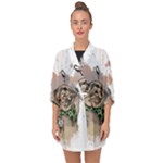 Pug Lover Coffee Half Sleeve Chiffon Kimono