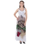 Pug Lover Coffee Sleeveless Velour Maxi Dress