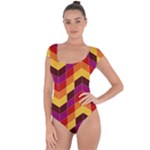 Geometric  Short Sleeve Leotard 