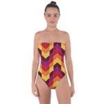 Geometric  Tie Back One Piece Swimsuit