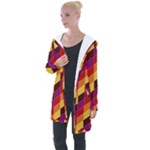 Geometric  Longline Hooded Cardigan