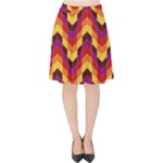 Geometric  Velvet High Waist Skirt