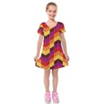 Geometric  Kids  Short Sleeve Velvet Dress