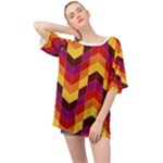 Geometric  Oversized Chiffon Top