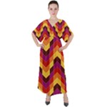 Geometric  V-Neck Boho Style Maxi Dress