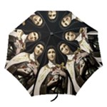 Virgin Mary Sculpture Dark Scene Folding Umbrellas