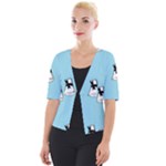 Diploma Pattern Cropped Button Cardigan