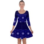 Bluestars Quarter Sleeve Skater Dress