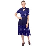 Bluestars Keyhole Neckline Chiffon Dress