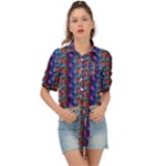 Abstract Illusion Tie Front Shirt 
