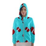 Soda Cans on blue Women s Hooded Windbreaker