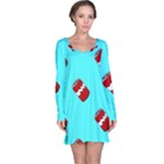 Soda Cans on blue Long Sleeve Nightdress