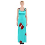 Soda Cans on blue Thigh Split Maxi Dress