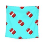 Soda Cans on blue Square Tapestry (Small)