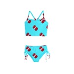 Soda Cans on blue Girls  Tankini Swimsuit