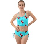 Soda Cans on blue Mini Tank Bikini Set