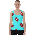 Soda Cans on blue Velvet Tank Top